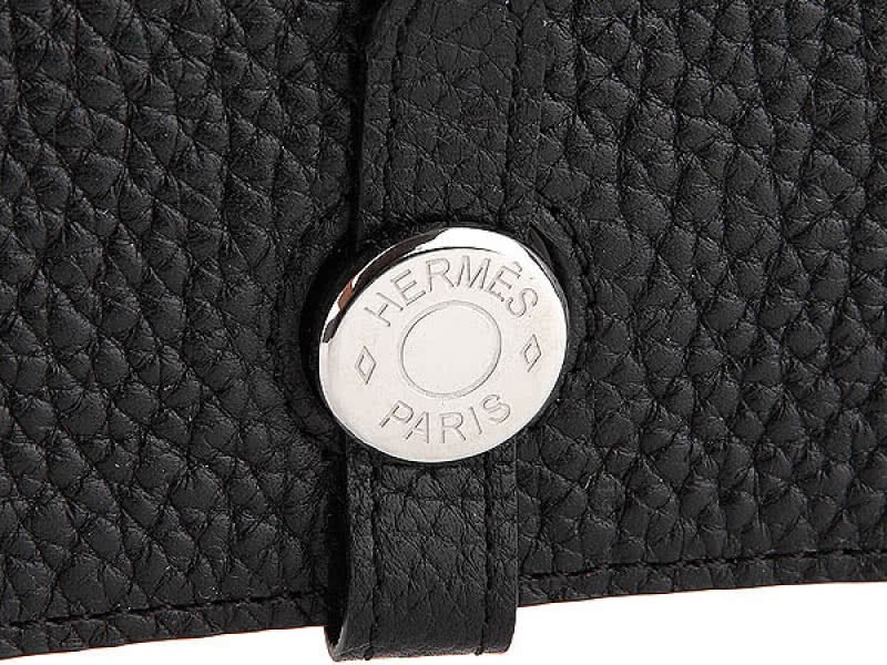Hermes Dogon Togo Original Leather Combined Wallet Black 4