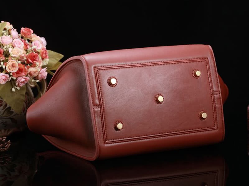 Celine Tie Nano Top Handle Bag Leather Brown 5