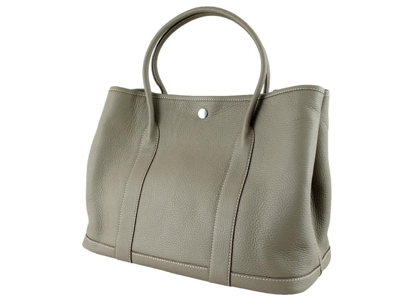 Hermes Garden Party Togo Leather Tote Bag Grey 2