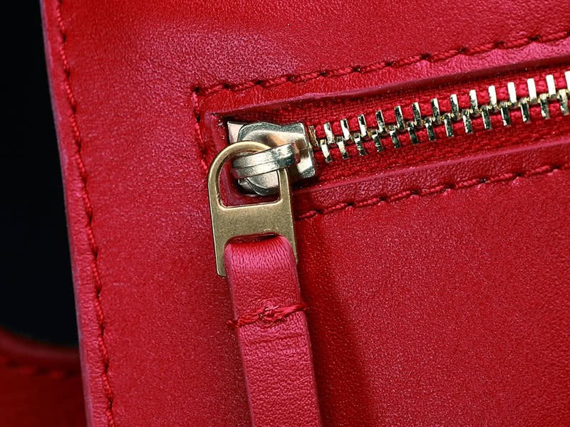 Celine Tie Nano Top Handle Bag Leather Red 21