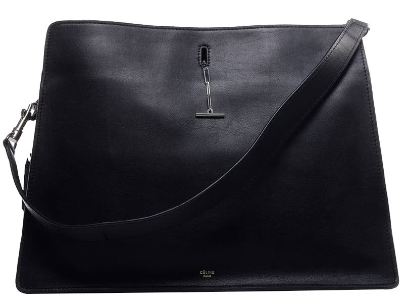 Celine Calf Leather Shoulder Bag Black 1
