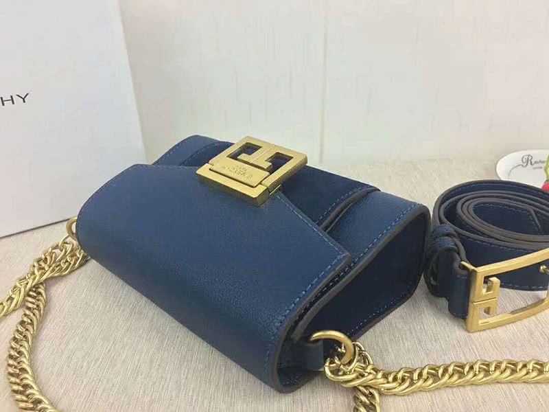 Givenchy Small gv3 Bag In Grained Leather And Suede Blue 3