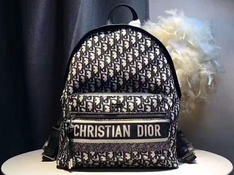 Dior Oblique With Christian Logo Backpack Black 1