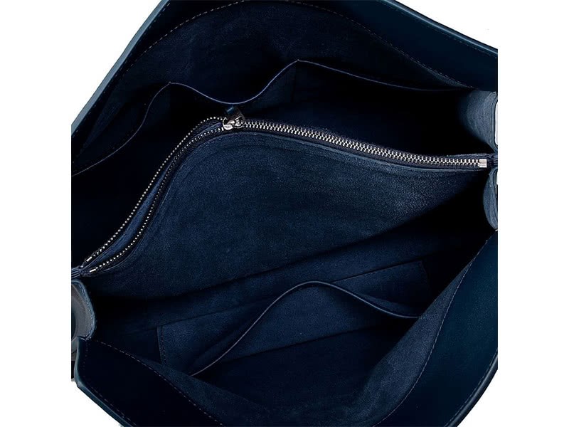 Celine Calf Leather Shoulder Bag Dark Blue 10