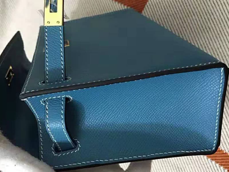 Hermes Epsom Mini Kelly Pochette Gold Hardware Blue 4