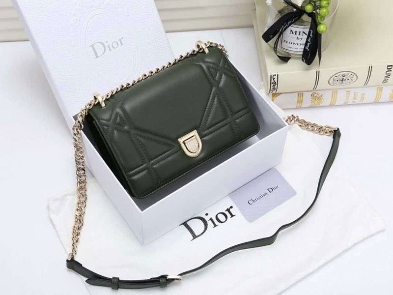 Dior Small Diorama Lambskin Bag Green d05262 2