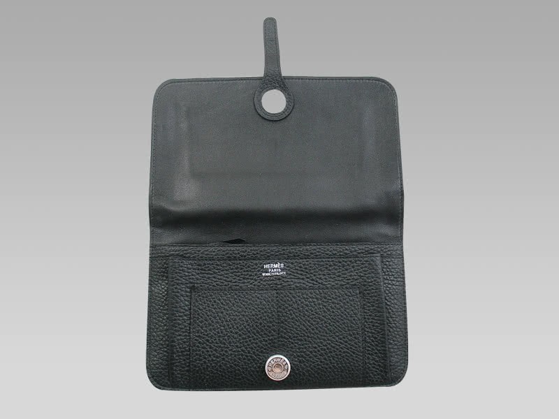 Hermes Dogon Togo Leather Wallet Purse Black 5
