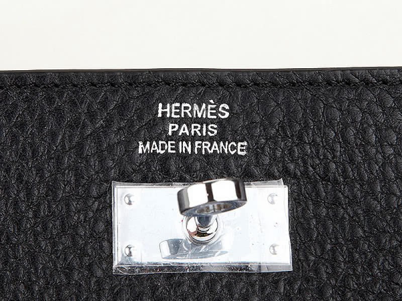 Hermes Dogon Togo Original Leather Kelly Long Wallet Black 5