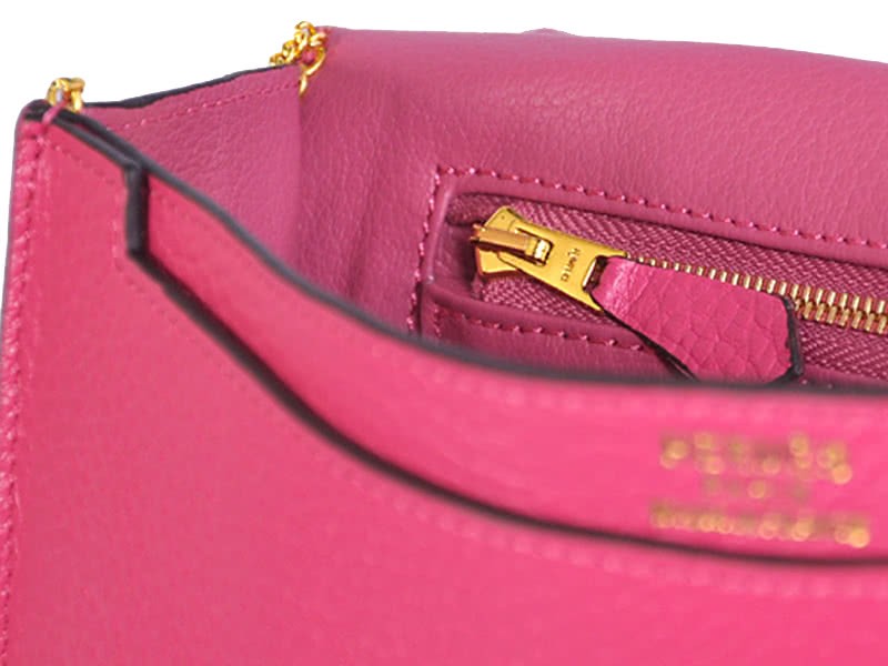 Hermes Pilot Envelope Clutch Hot Pink With Gold Hardware 12