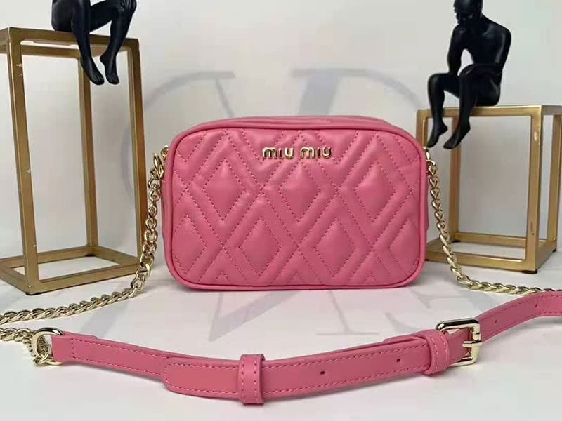 Miu Miu Calfskin Leather Belt Bag Hot Pink 1