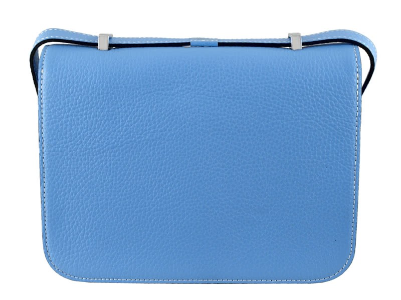 Hermes Constance 23 Single Shoulder Bag Togo Leather Blue 4