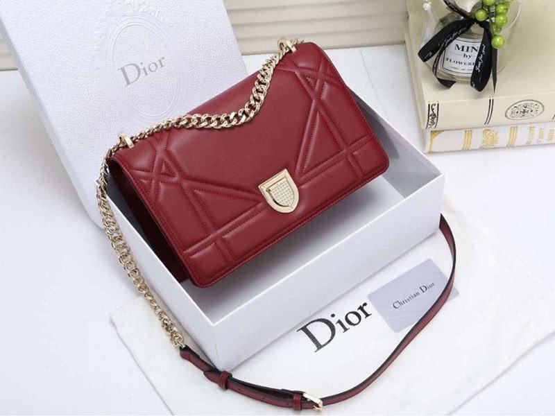 Dior Diorama Lambskin Bag Burgundy d05281 2