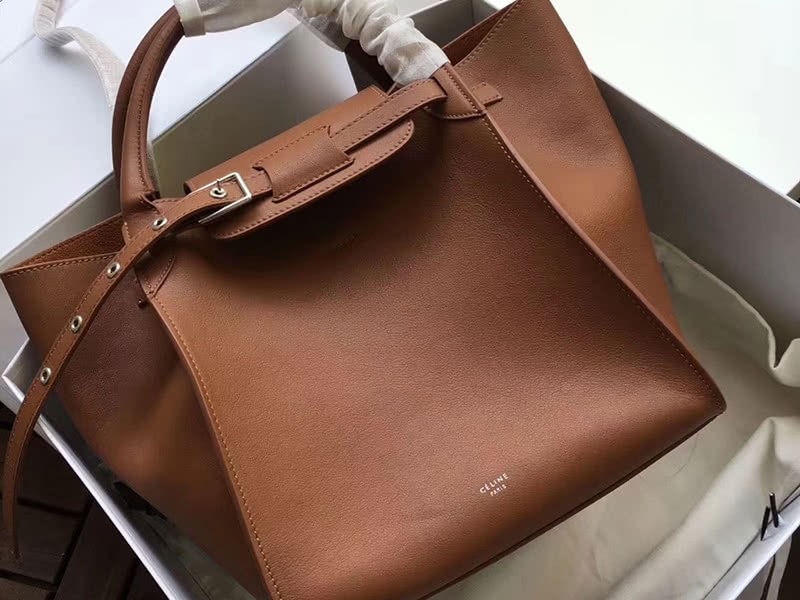 Celine Small Big Bag With Long Strap In Supple Grained Calfskin Camel 3