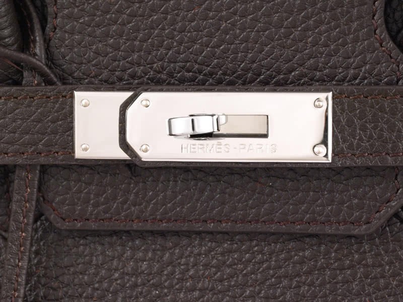 Hermes Birkin 30cm Togo Leather Chocolate With Silver Hardware 7