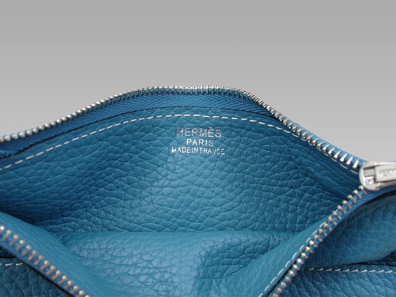 Hermes Dogon Togo Leather Wallet Purse Blue 12