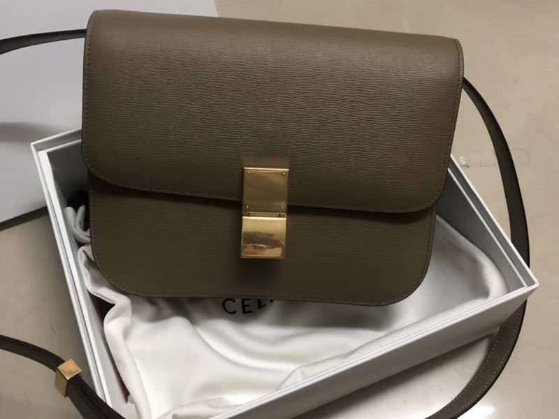 Celine Medium Classic Bag In Box Calfskin Khaki 1