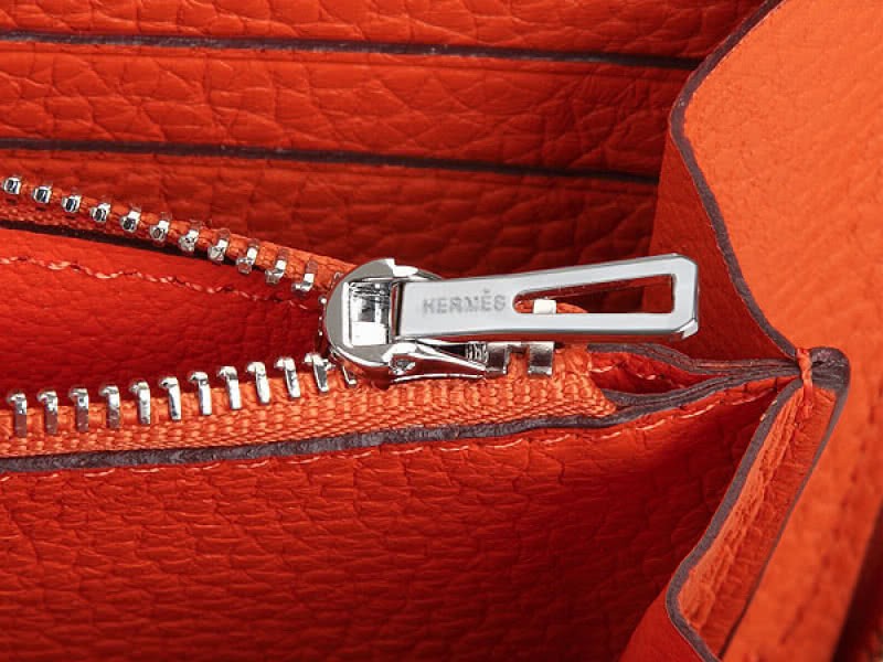 Hermes Zipper Wallet Original Leather Orange 4