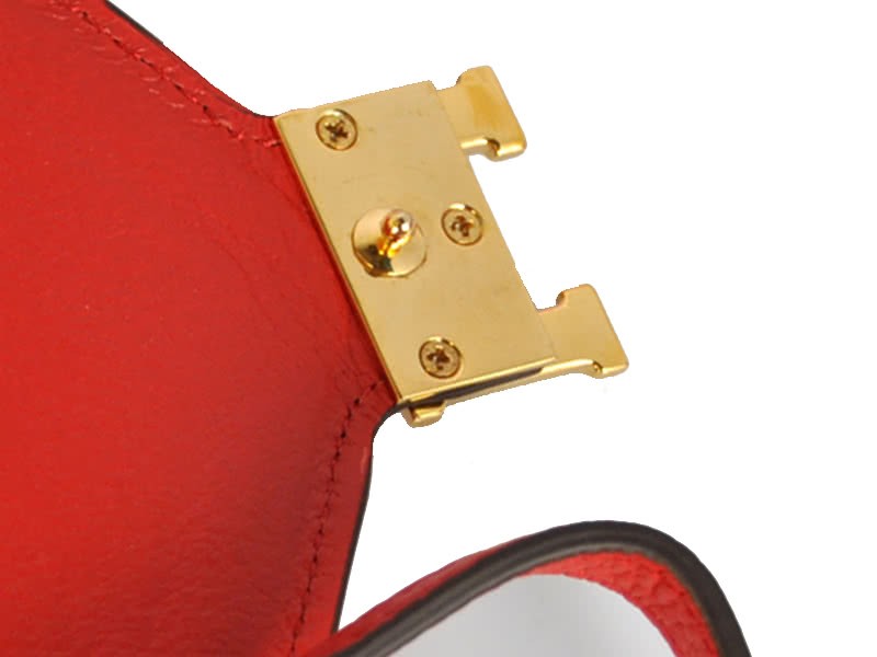 Hermes Pilot Envelope Clutch Red With Gold Hardware 8