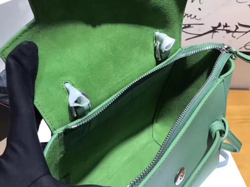 Celine Micro Belt Bag In Grained Calfskin Green 4