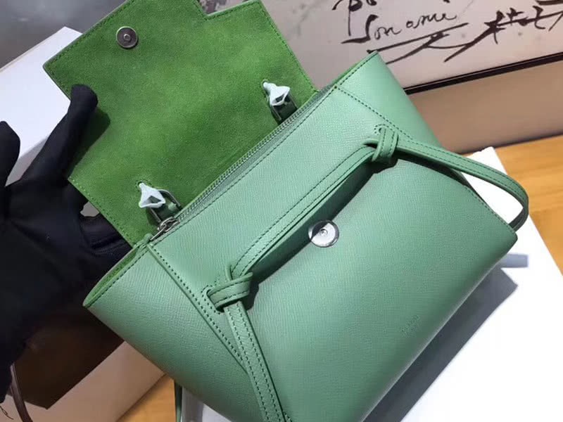 Celine Micro Belt Bag In Grained Calfskin Green 5