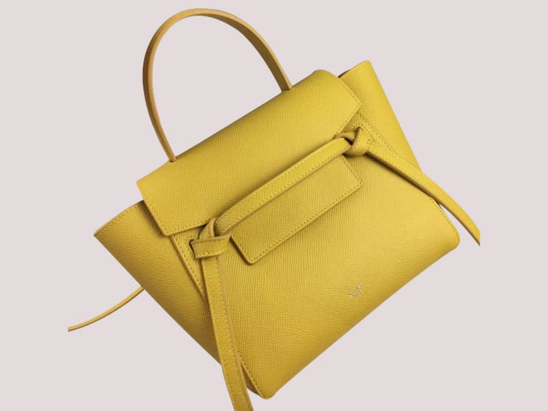 Celine Nano Belt Bag In Grained Calfskin Yellow 200ce 9