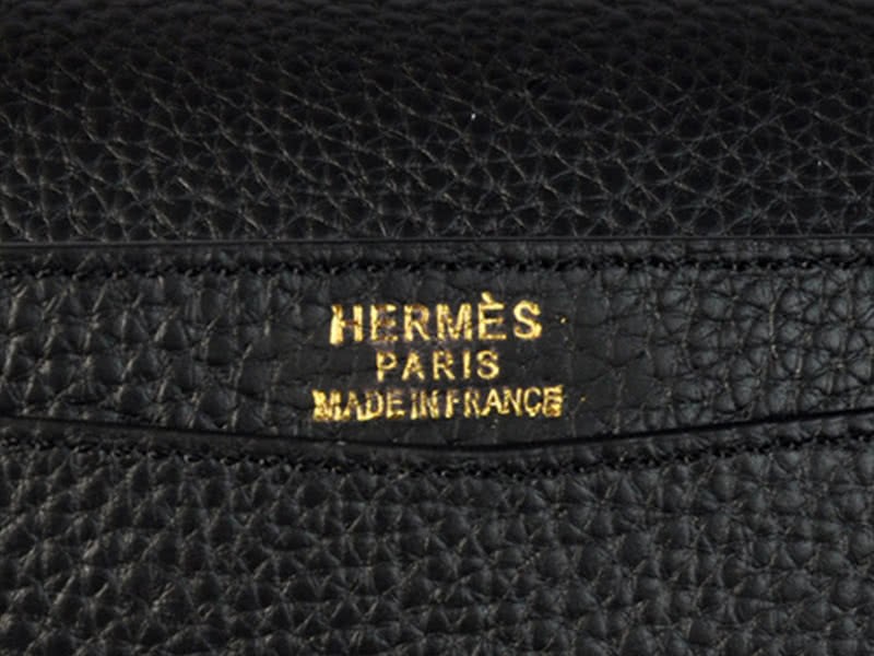 Hermes Pilot Envelope Clutch Black With Gold Hardware 10