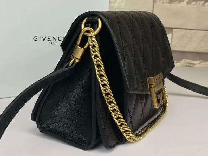 Givenchy gv3 Calfskin Quilted Leather Flap Bag Black 3