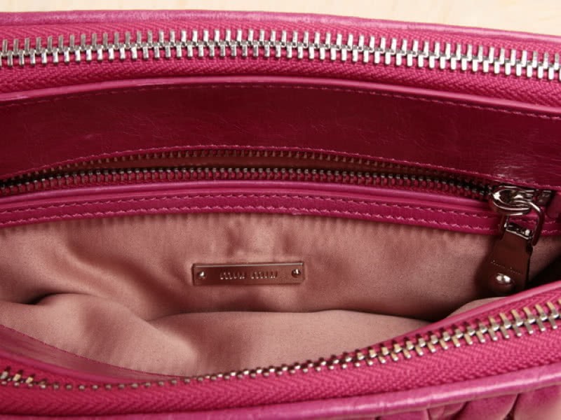 Miu Miu Glazed Matelasse Leather Mini Shoulder Bag Plum 5
