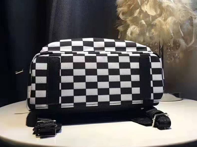 Dior Oblique With Christian Logo Backpack Damier Black And White 6