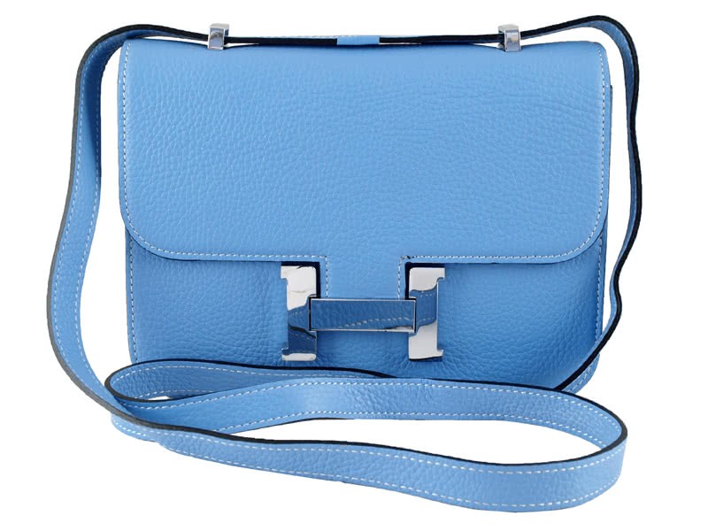Hermes Constance 23 Single Shoulder Bag Togo Leather Blue 1