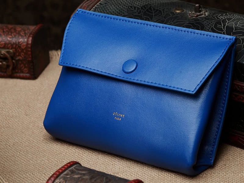 Celine Tie Nano Top Handle Bag Leather Blue 10