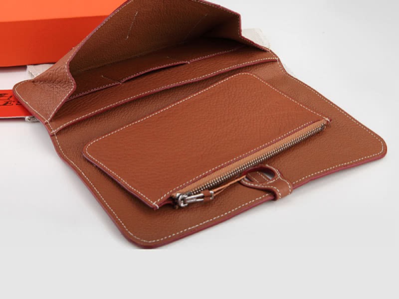 Hermes Dogon Togo Original Leather Combined Wallet Brown 4