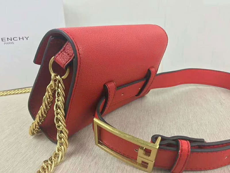Givenchy Small gv3 Bag In Grained Leather And Suede Red 8