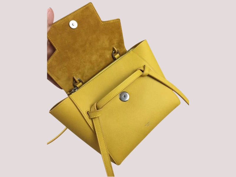Celine Nano Belt Bag In Grained Calfskin Yellow 200ce 7