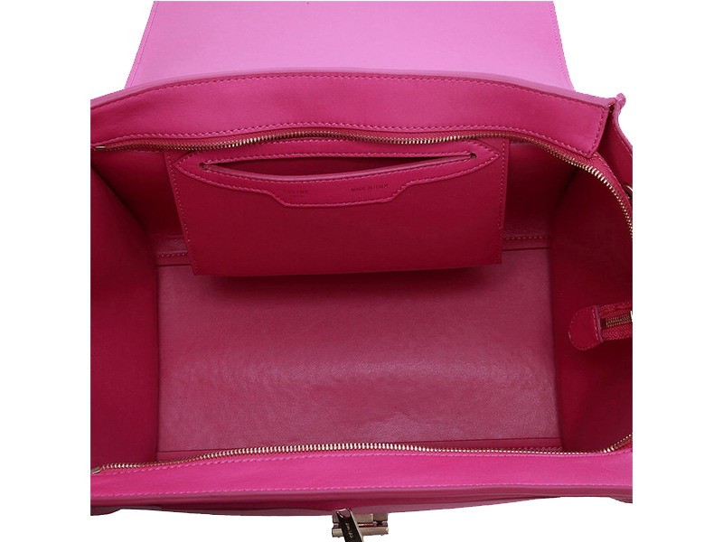 Celine Trapeze Shoulder Bag Calfskin Hot Pink 9