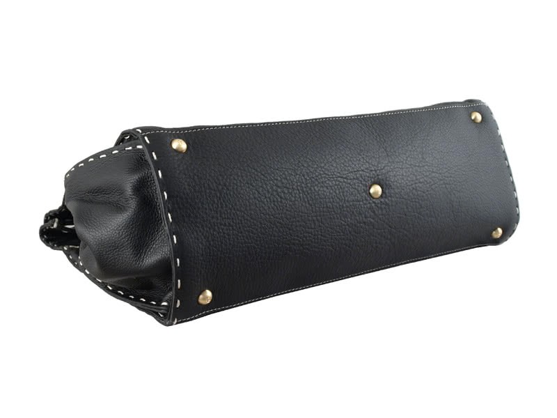 Fendi Saddle Soft Leather Firenze Bag Large Black 5