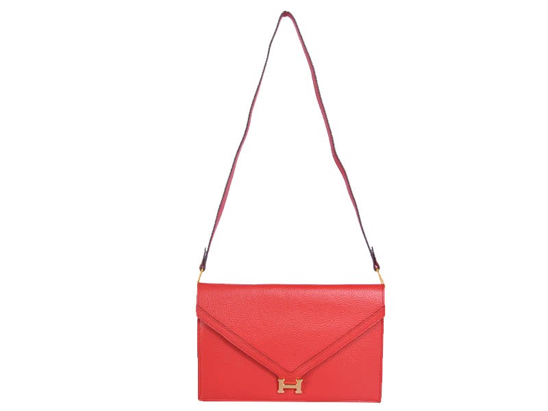 Hermes Pilot Envelope Clutch Red With Gold Hardware 1