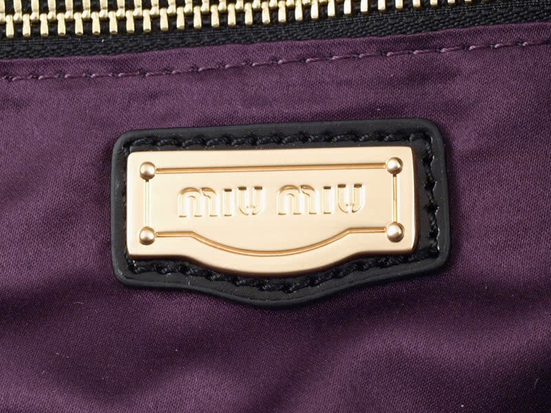 Miu Miu Shinny Leather Large Boston Bag Black 8