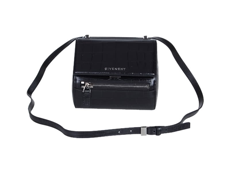 Givenchy Mini Pandora Box Bag Croc Leather Black 2