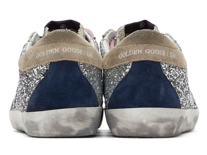 Golden Goose Silver Glitter Mid Star Sneaker Silver White Men and Women 5