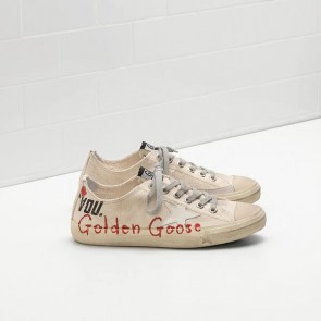Golden Goose V-Star 2 Sneakers G30WS639 Upper In Cotton Canvas