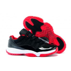 Air Jordan 11 Low Top Black Red White Super Size Men