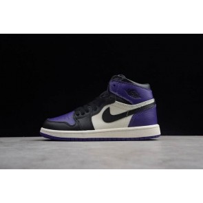 Nike AJ1 Cheap Kids Shoes Black/Purple