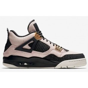 Air Jordan 4 Shoes Pink Black And Gold Men