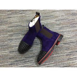 Christian Louboutin Boots Suede Purple Black Men