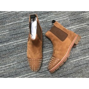 Christian Louboutin Boots Suede Rivets Brown Men