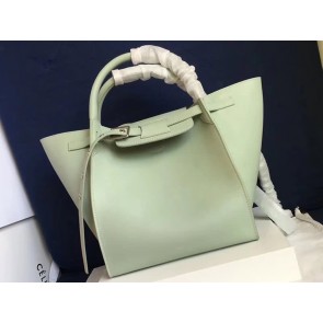 Celine Small Big Bag With Long Strap In Supple Grained Calfskin Light Green