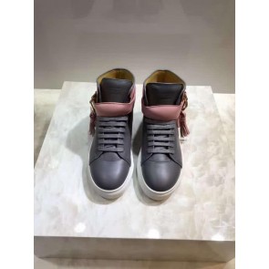 Buscemi Sneakers High Top Grey And Pink Upper White Sole Men And Women