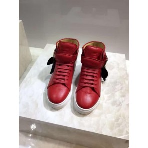 Buscemi Sneakers High Top Leather Red Upper White Sole Men