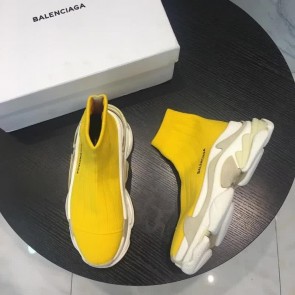 Balenciaga Speed Sock Boots Yellow White Men Women